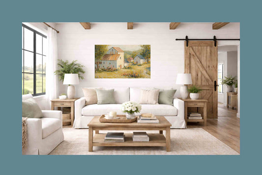 Tuscan Village Farmhouse |Impressionist Print| Italian Country| European Farmhouse Art| Giclée on Canvas, Wood, Metal & Fine Art Paper