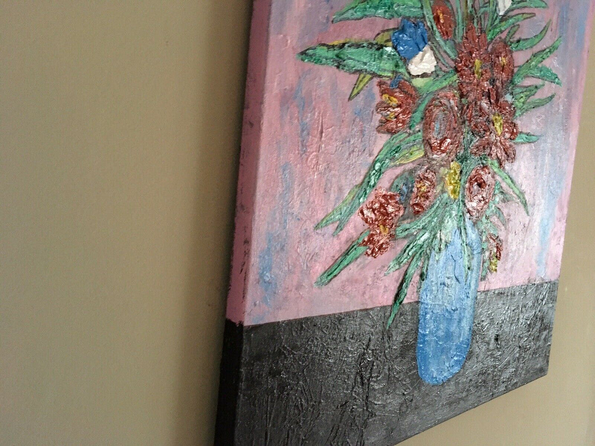 Gift of Flowers/ Original Acrylic Painting by Teresa Johnson/ 22" x 22" x 1" – Textured & Expressive makes a lively, heartfelt addition to any space.