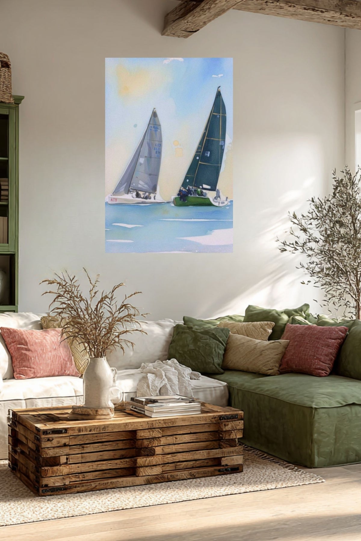 Summer Days Sailing Boats | Water Sports Art| Giclee Paper- Wood- Metal- Canvas