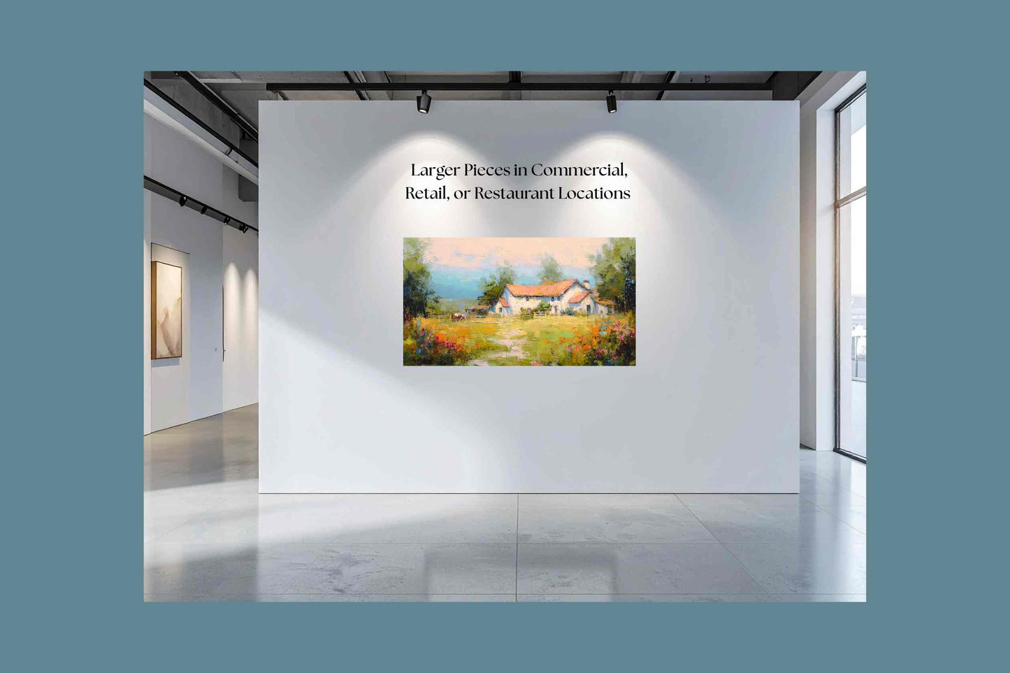 Blue Ridge Wildflower Farm – Impressionist Southern Farmhouse Painting, Wall Art, Giclée on Canvas, Wood, Metal & Fine Art Paper