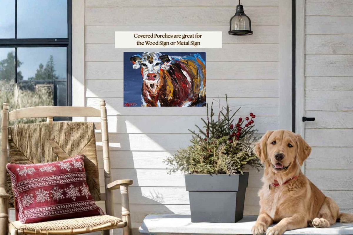 Pose for Me | Original Teresa Johnson Cow Art | Abstract Animal | Giclee Paper- Wood- Metal- Canvas