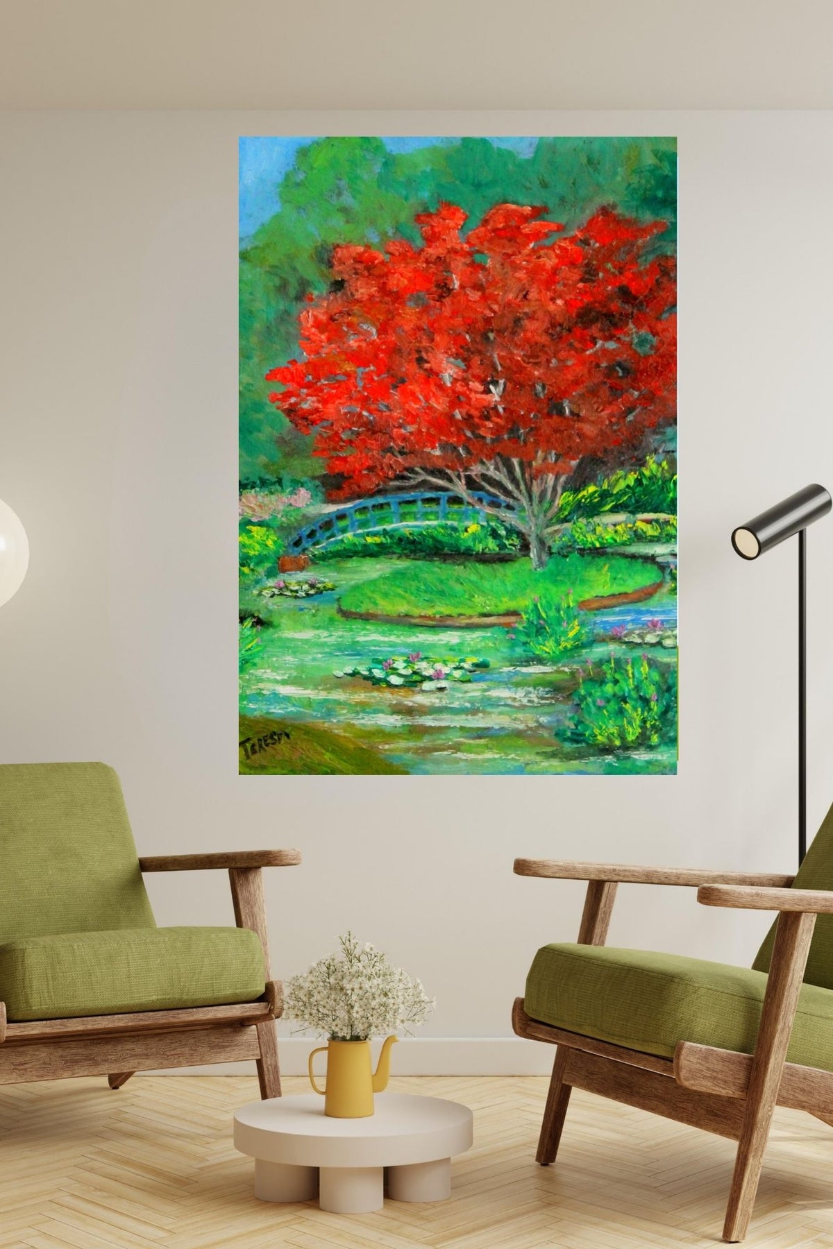 Garden Red Beauty| Japanese Maple Tree Art| Giclee Paper- Wood- Metal- Canvas