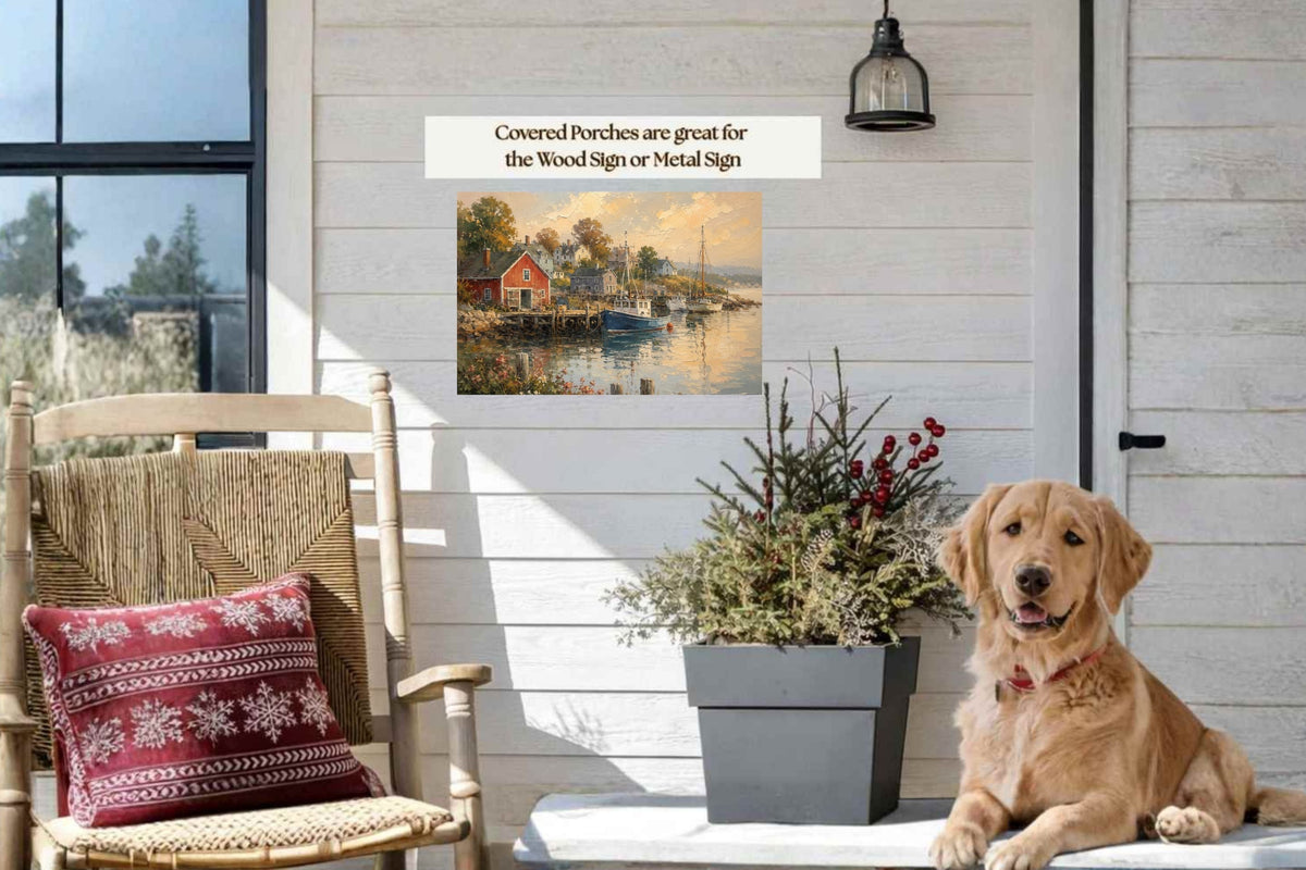 Coastal Harbor at Golden Hour | New England Print| Harbor Wall Print | Fishing Boat Coastal Decor | Canvas Wood Metal Giclee Print