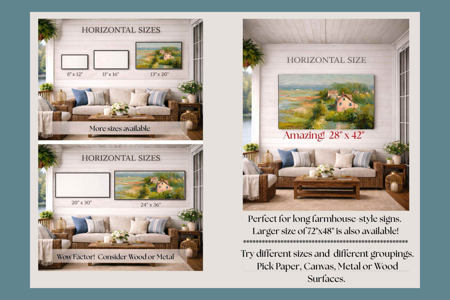 The Pink Cottage – Impressionist Marsh Cottage Painting, Coastal Wall Art, Romantic Cottage Print, Giclée on Canvas, Wood, Metal & Fine Art Paper