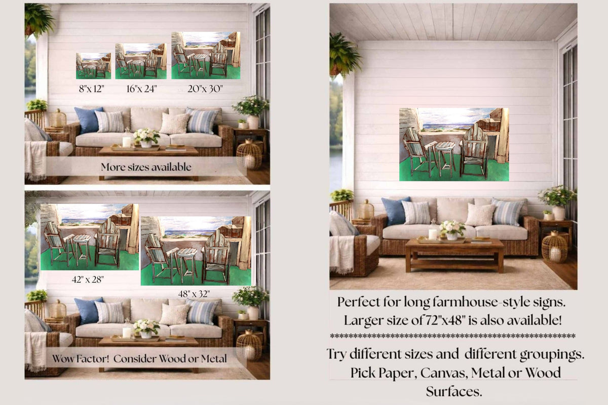 Back Porch Dreaming| Tropical Beach Art| Life in Tropical Area| Giclee Paper- Wood- Metal- Canvas