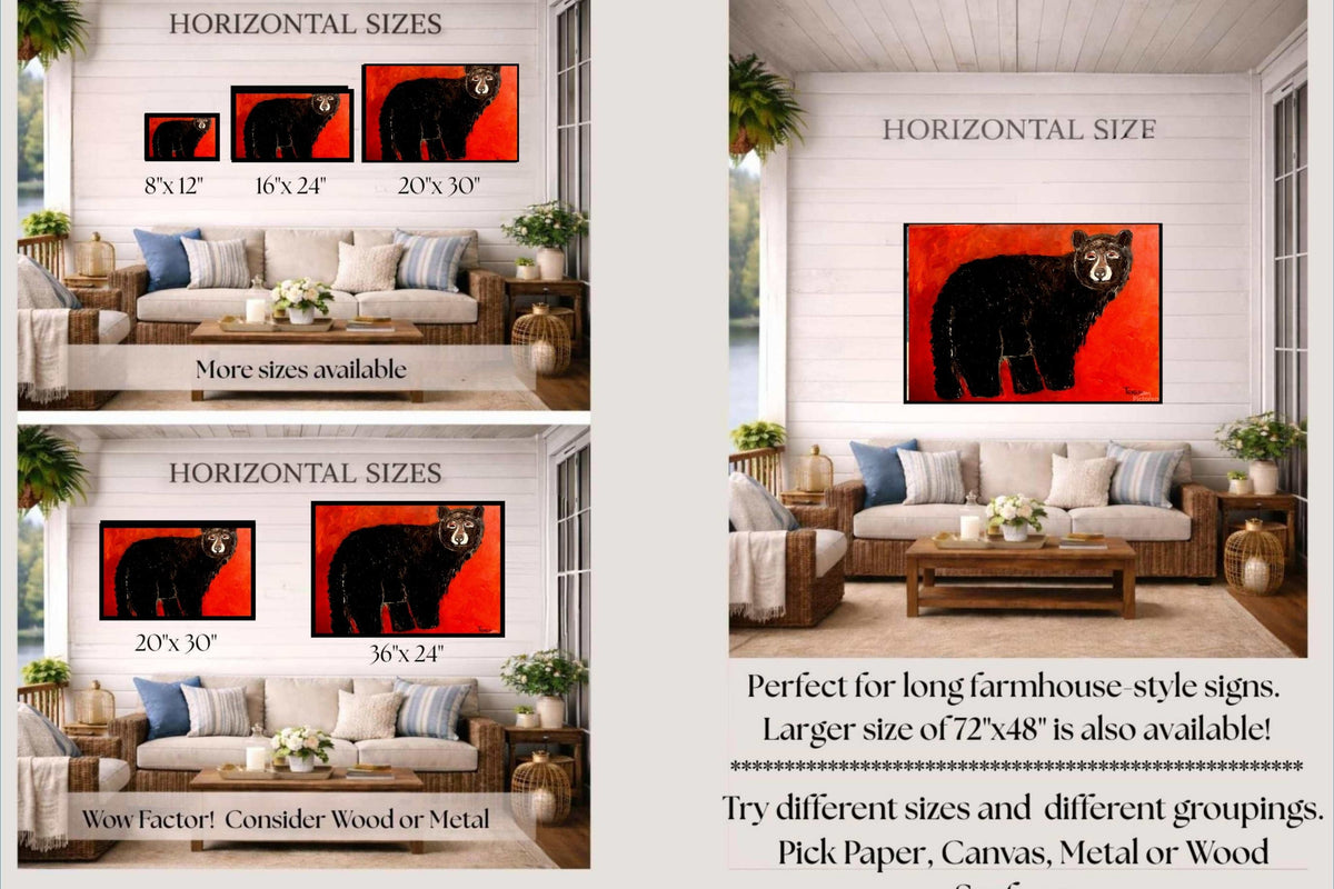 Black Mountain Bear| Animal Art| Prints, Canvas, Wood, or Metal Art