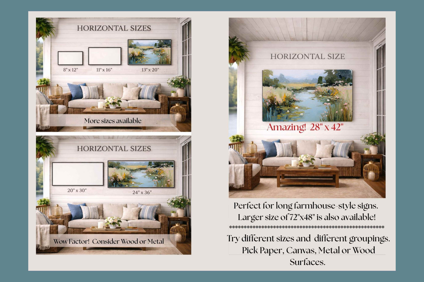 The Lily Pond – Impressionist Water Garden Painting, Lily Pad Pond Wall Art, , Giclee Paper- Wood- Metal- Canvas