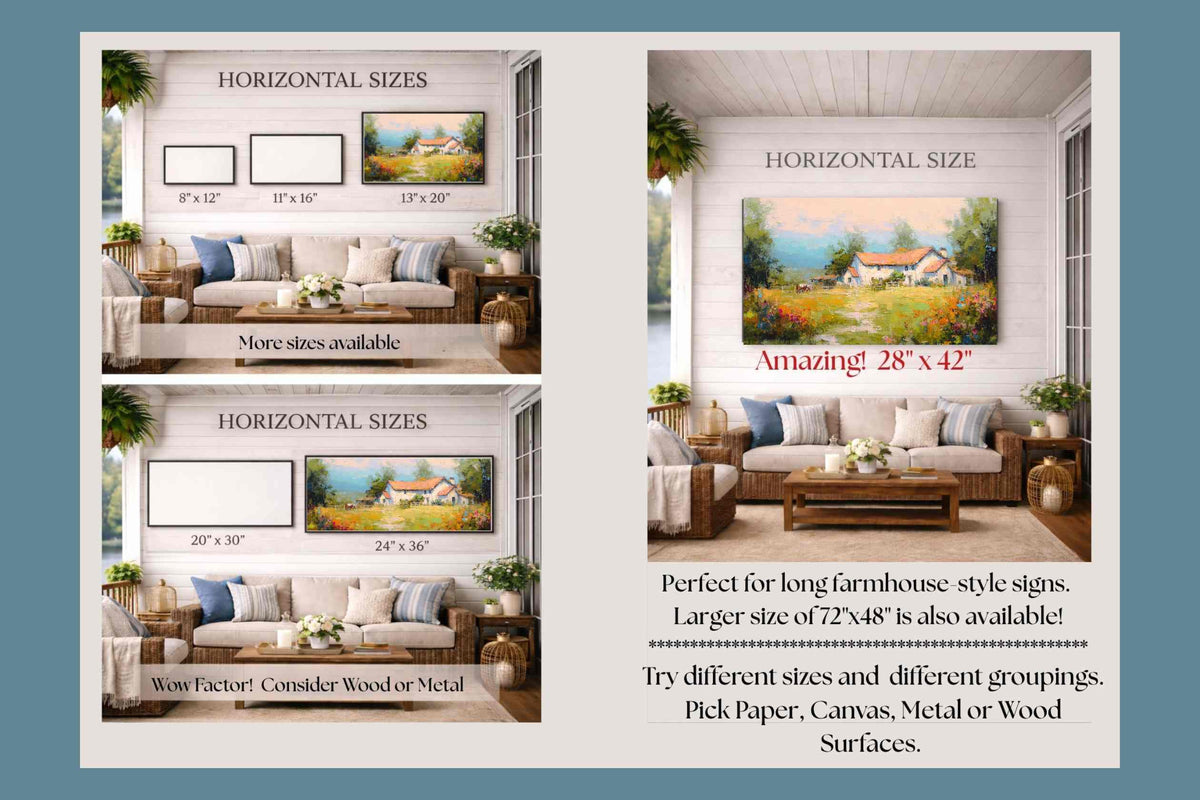 Blue Ridge Wildflower Farm| Impressionist Print| Southern Farmhouse| Wall Art, Giclée on Canvas, Wood, Metal. Fine Art Paper