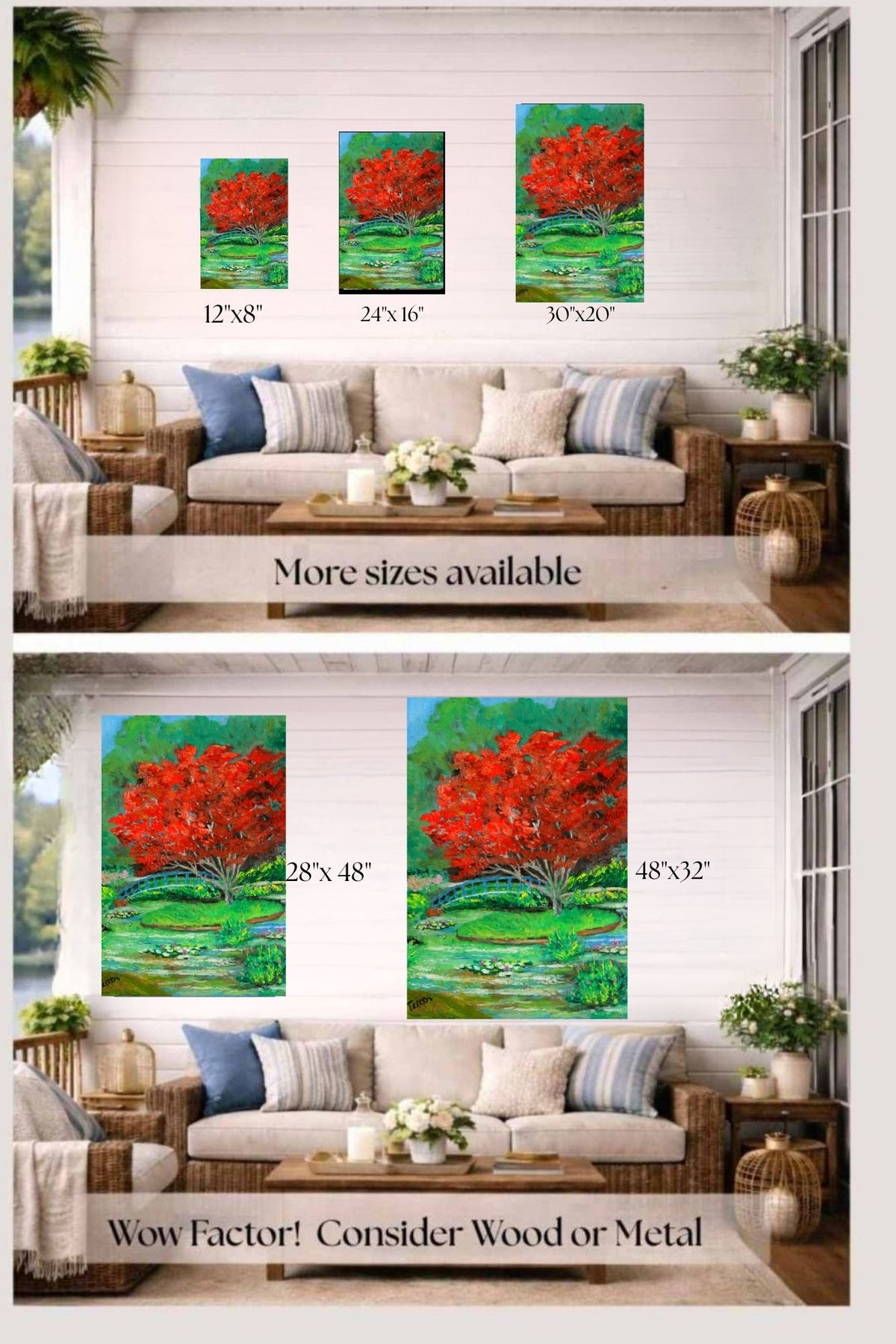 Garden Red Beauty| Japanese Maple Tree Art| Giclee Paper- Wood- Metal- Canvas