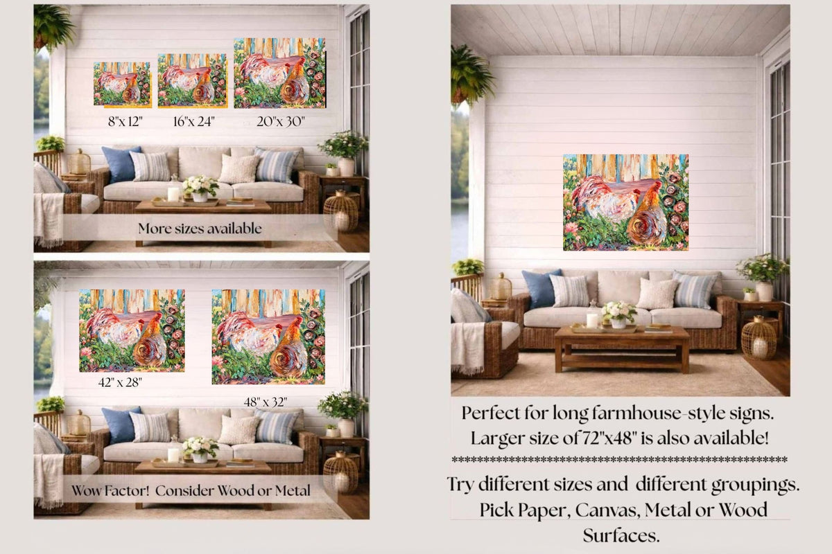 Fancy Feathers and Flowers-Animal-Prints, Canvas, Wood, or Metal Art