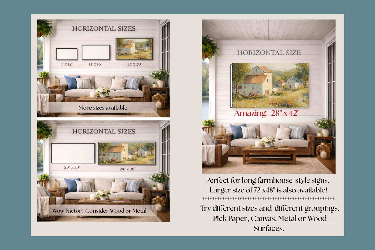 Tuscan Village Farmhouse |Impressionist Print| Italian Country| European Farmhouse Art| Giclée on Canvas, Wood, Metal & Fine Art Paper