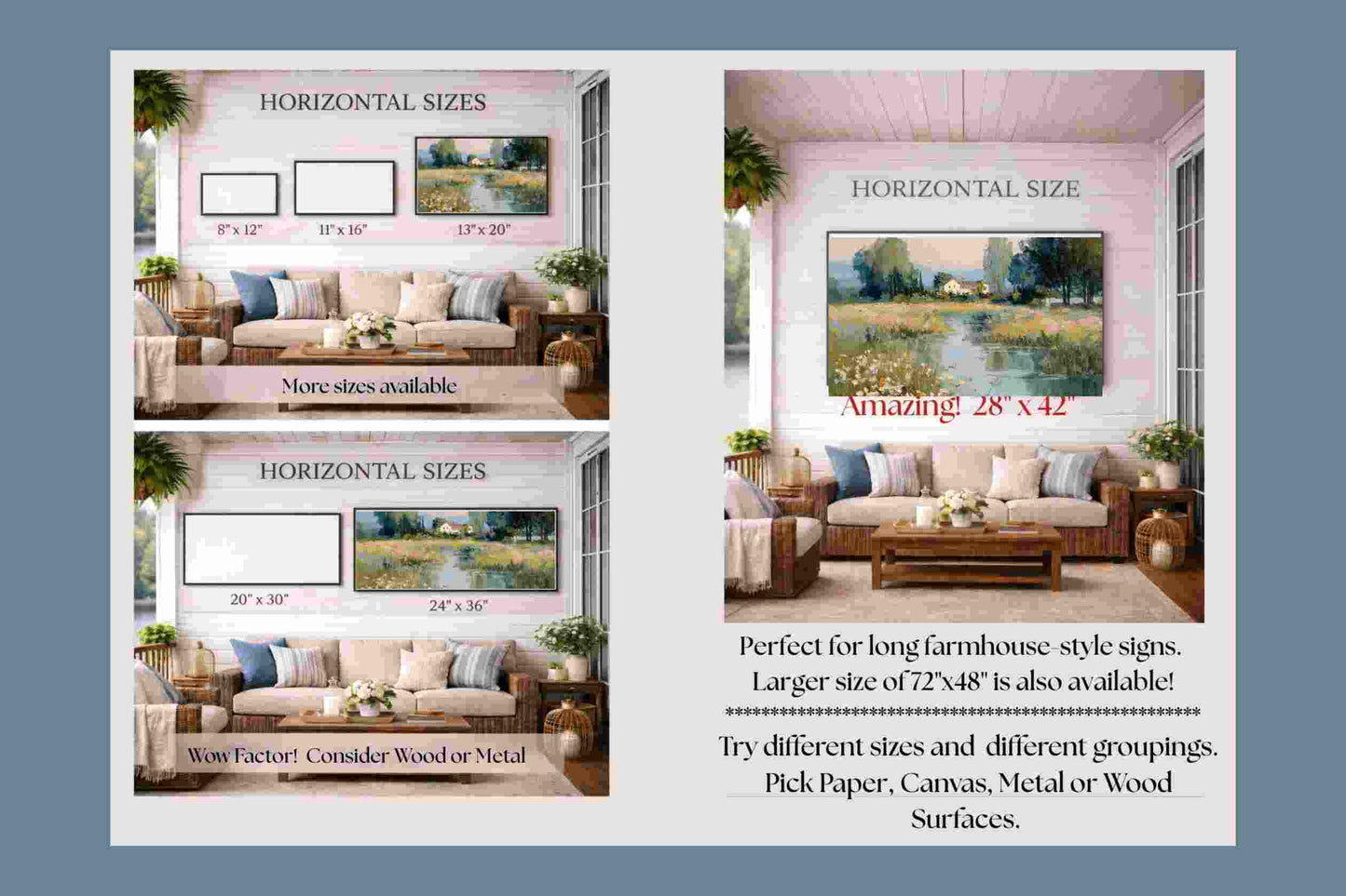 Gentle Waters Cottage – Impressionist Stream and Wildflower Painting, Cottage Garden Wall Art, Giclée on Canvas, Wood, Metal & Fine Art Paper