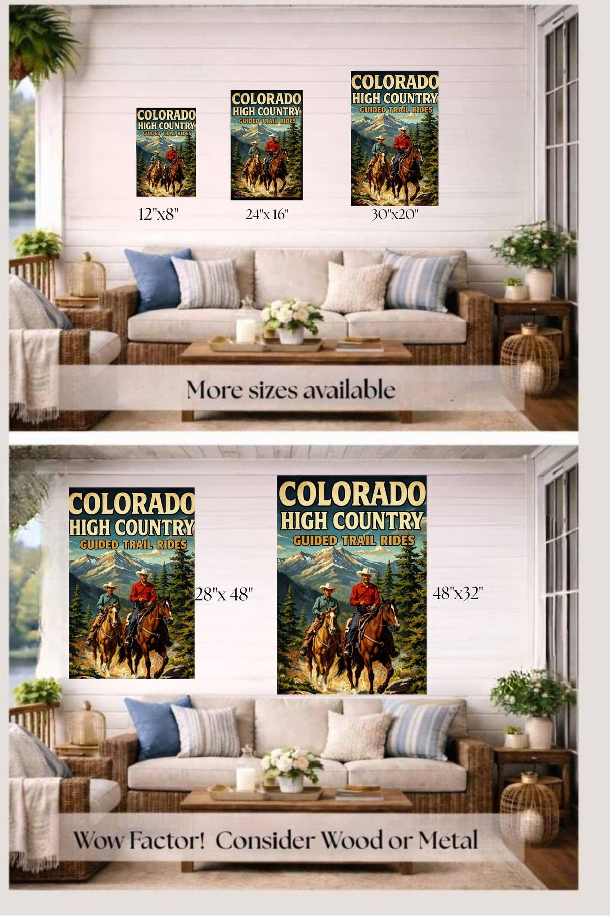 Colorado High Country| Animal-Horse Riding- Art Giclee Paper- Wood- Metal- Canvas