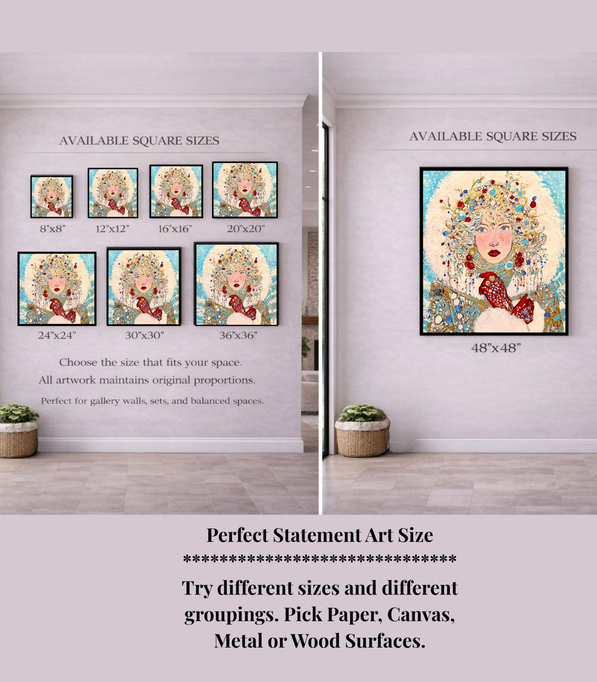 The Queen of Winter| Snow Beauty| Jewel Art| Giclee Paper- Wood- Metal- Canvas