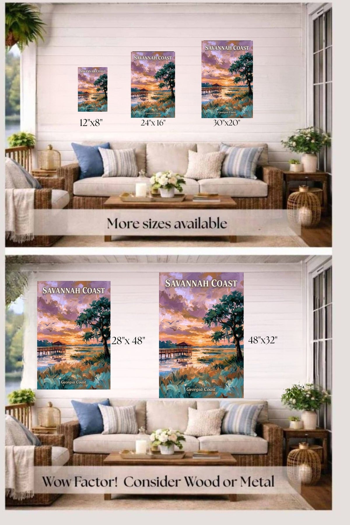 Savannah Coast at Sunset| Georgia Print| Lowlands Art| Giclee Paper- Wood- Metal- Canvas