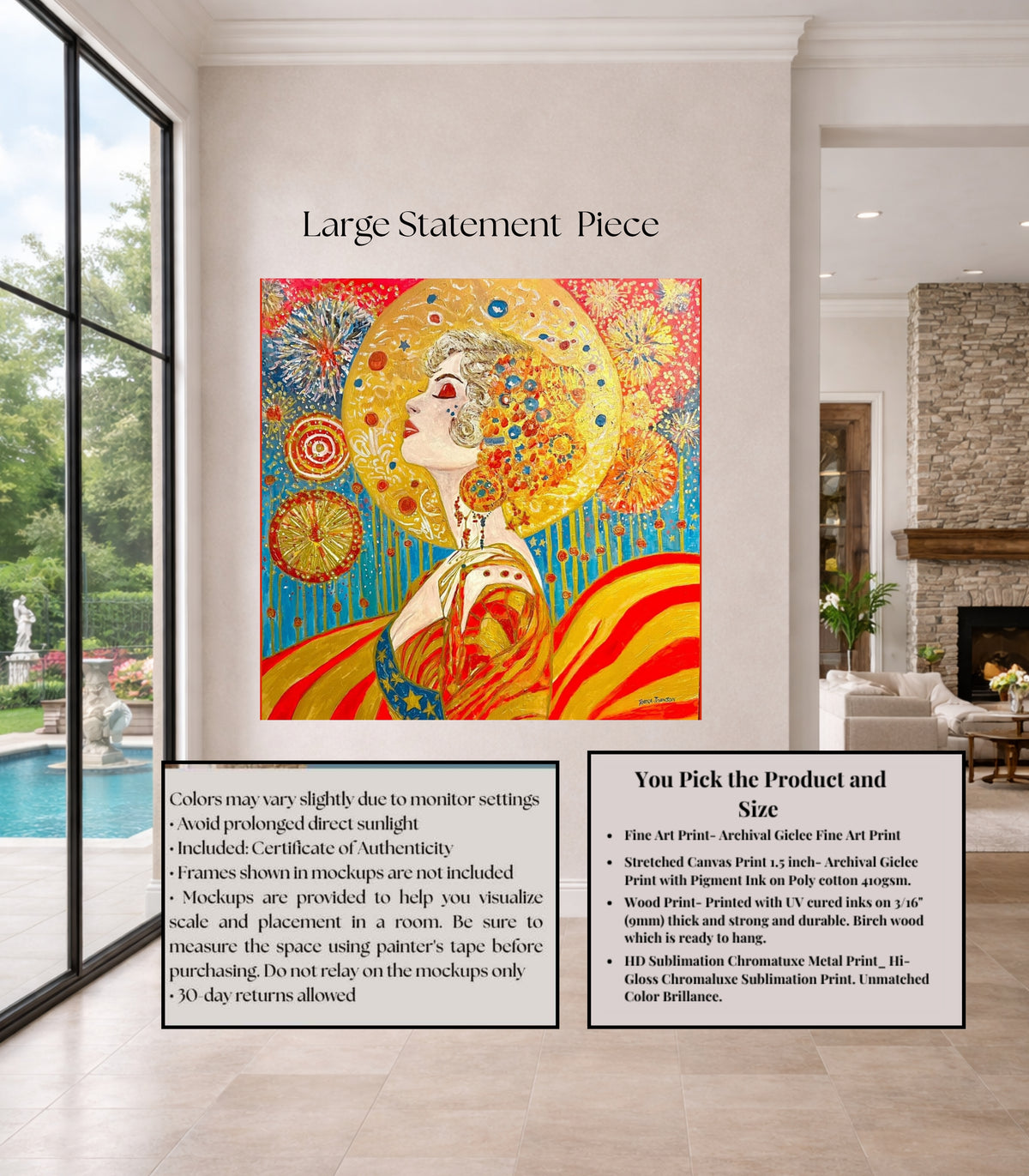 Miss Liberty | Original Teresa Johnson Patriotic Art Print | Lady Liberty Americana Wall Art | Giclée Paper • Wood • Metal • Canvas