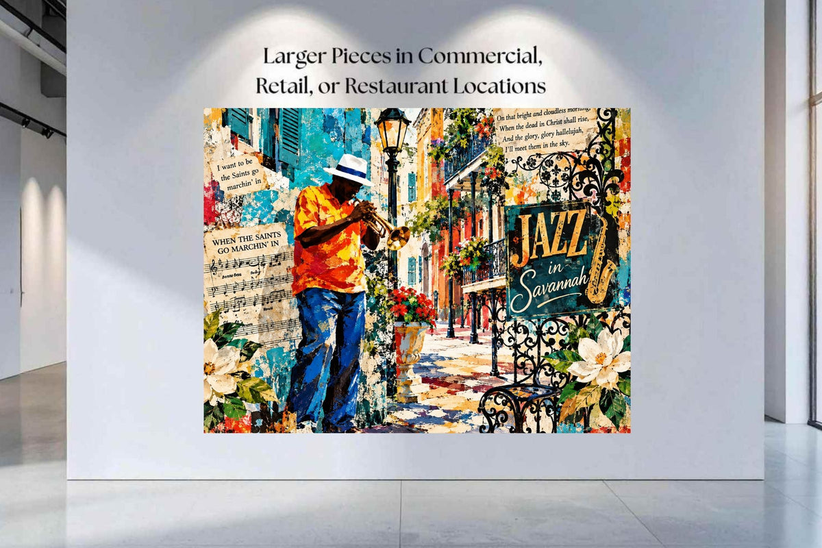 Savannah Jazz & Southern Soul | Vintage Music Collage Art | Giclée Paper • Wood • Metal • Canvas