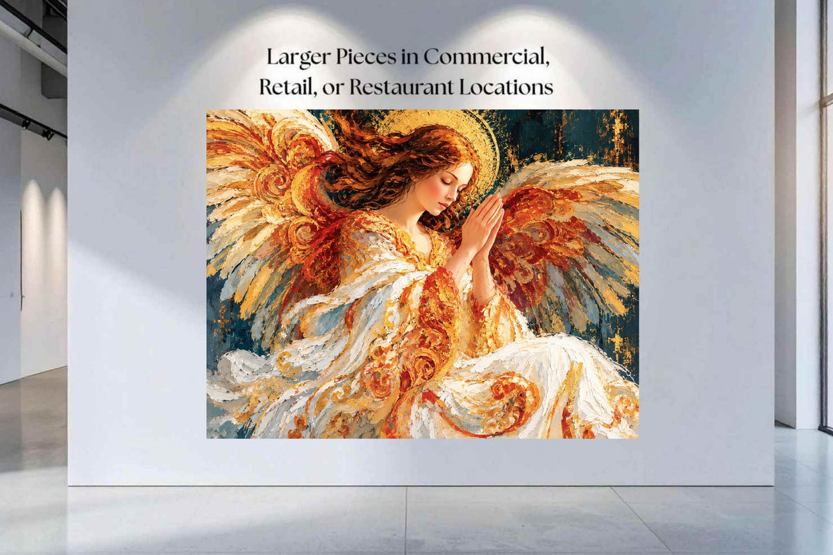 In The Stillness Of Prayer  Praying Angel Wall Art  Prints Canvas Wood Or Metal Art