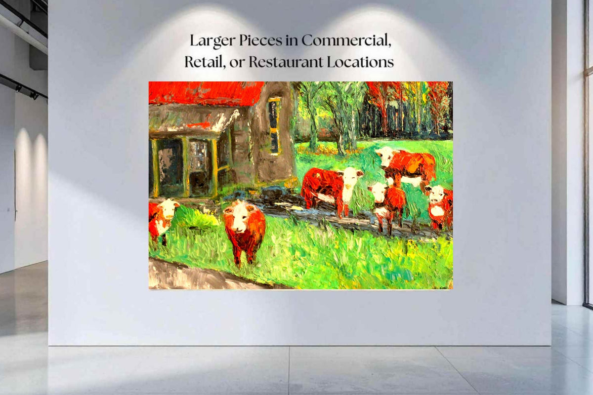 Cows In the Puddles- Giclee Paper- Wood- Metal- Canvas