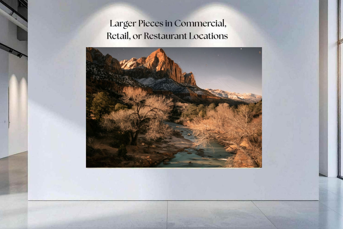 Last Light in Utah | Impressionist Mountain & River Landscape | Giclée Paper • Wood • Metal • Canvas