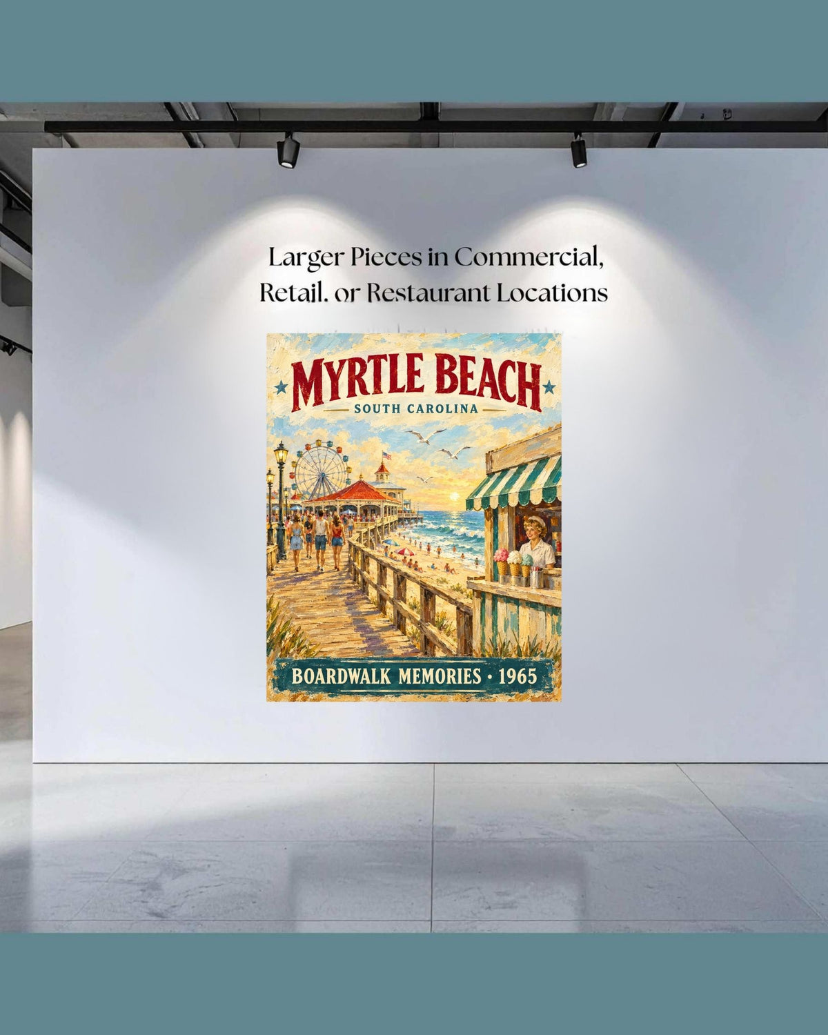 Myrtle Beach SC Vintage Sign | Prints, Canvas, Wood, or Metal Art