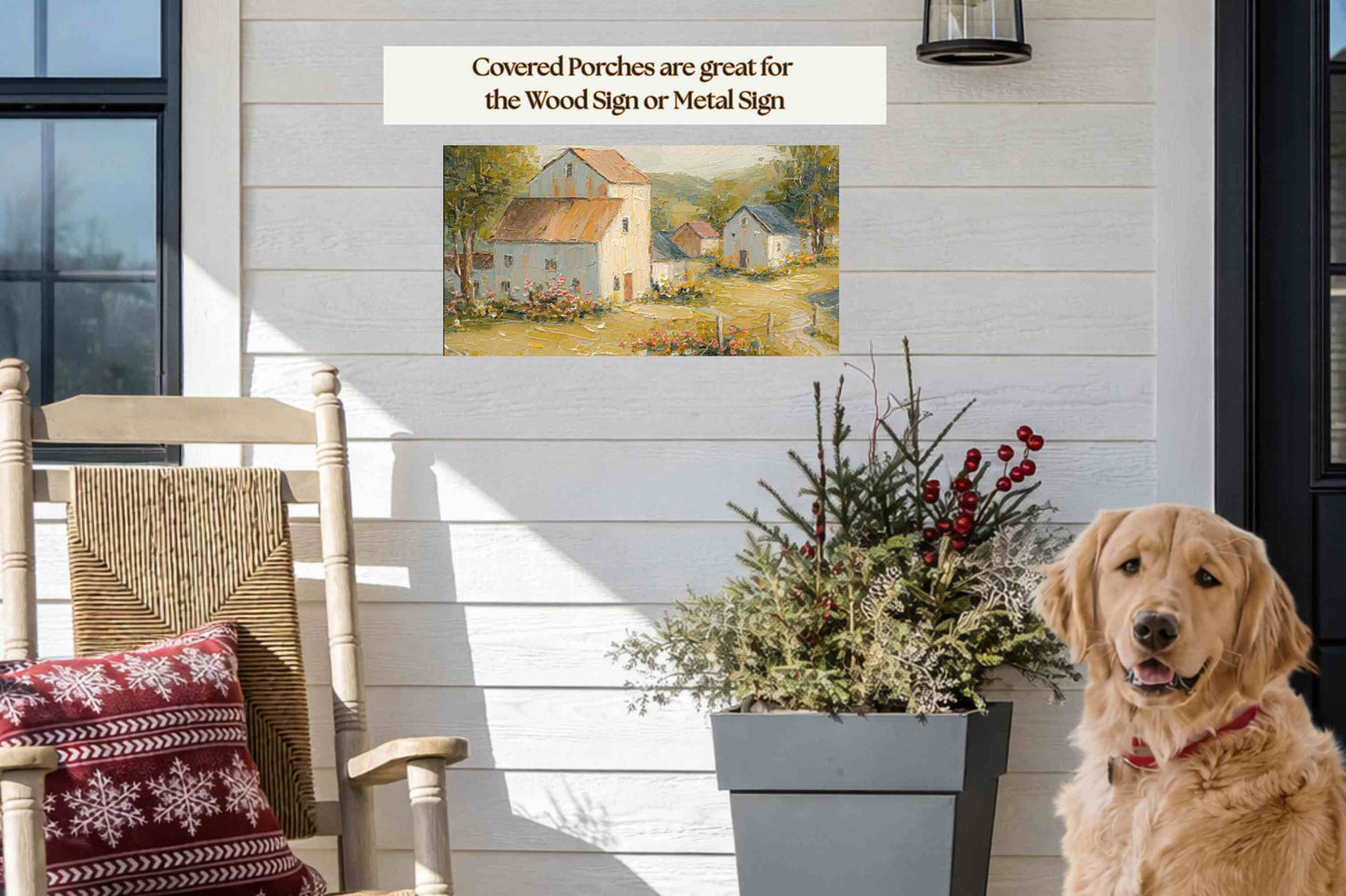 Tuscan Village Farmhouse – Impressionist Italian Country Painting, European Farmhouse Wall Art, Giclée on Canvas, Wood, Metal & Fine Art Paper