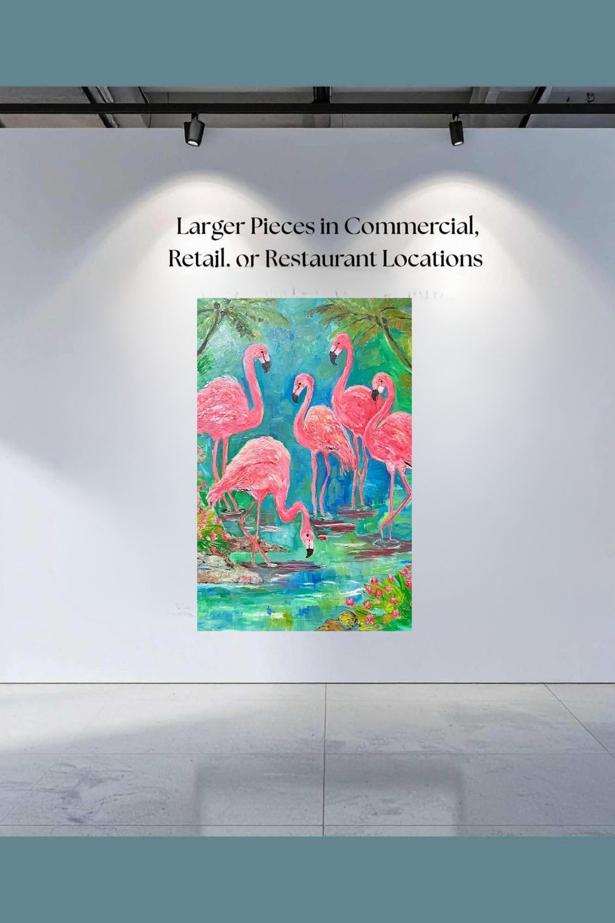 Pink Flamingo Paradise|Tropical Birds| Giclee Paper- Wood- Metal- Canvas