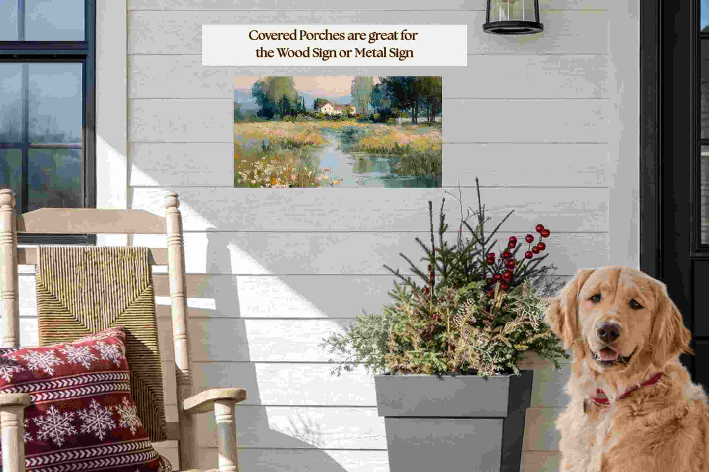 Gentle Waters Cottage – Impressionist Stream and Wildflower Painting, Cottage Garden Wall Art, Giclée on Canvas, Wood, Metal & Fine Art Paper