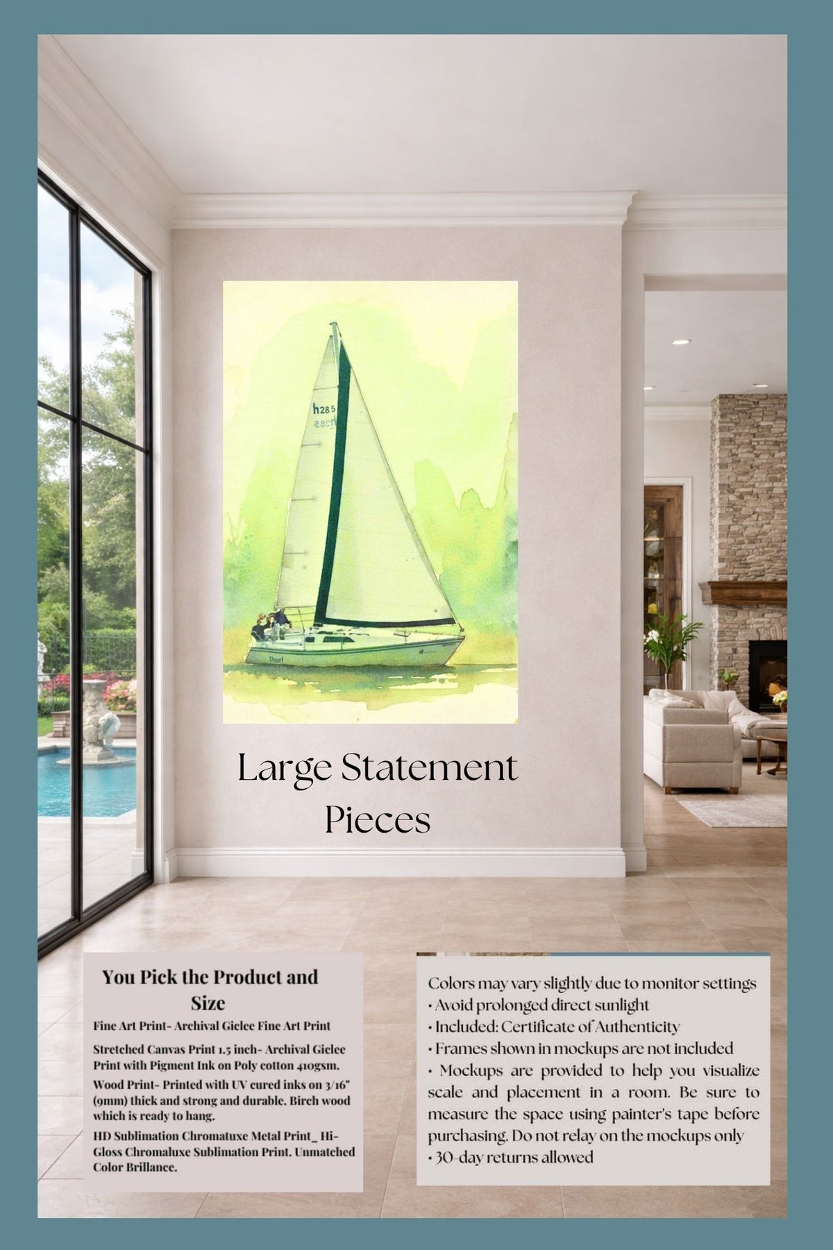 Sailing Boat Race| Water Sports Art| Giclee Paper- Wood- Metal- Canvas
