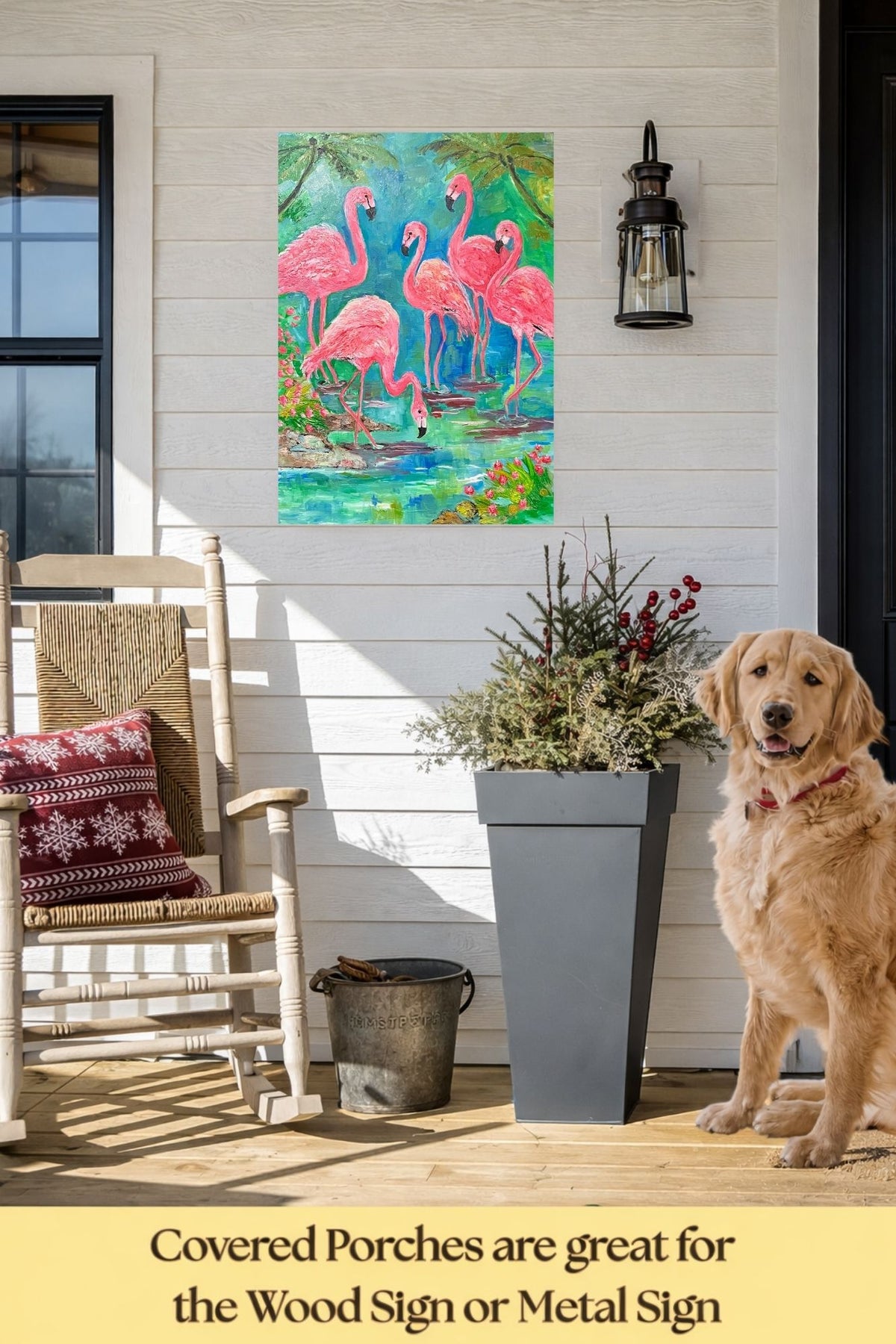 Pink Flamingo Paradise|Tropical Birds| Giclee Paper- Wood- Metal- Canvas