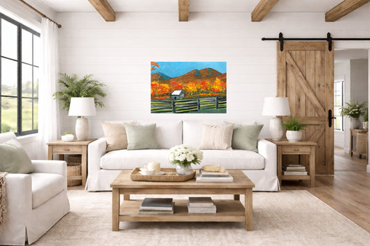 Mountain Views| Autumn Trees| Giclee Paper- Wood- Metal- Canvas