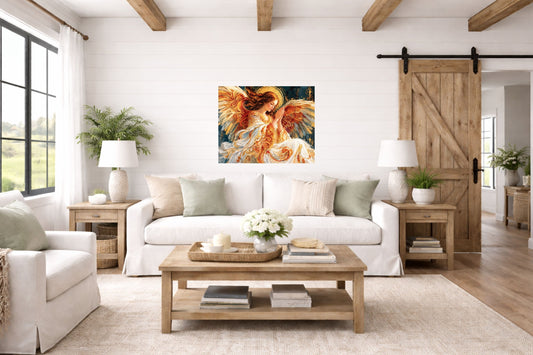 In The Stillness Of Prayer  Praying Angel Wall Art  Prints Canvas Wood Or Metal Art