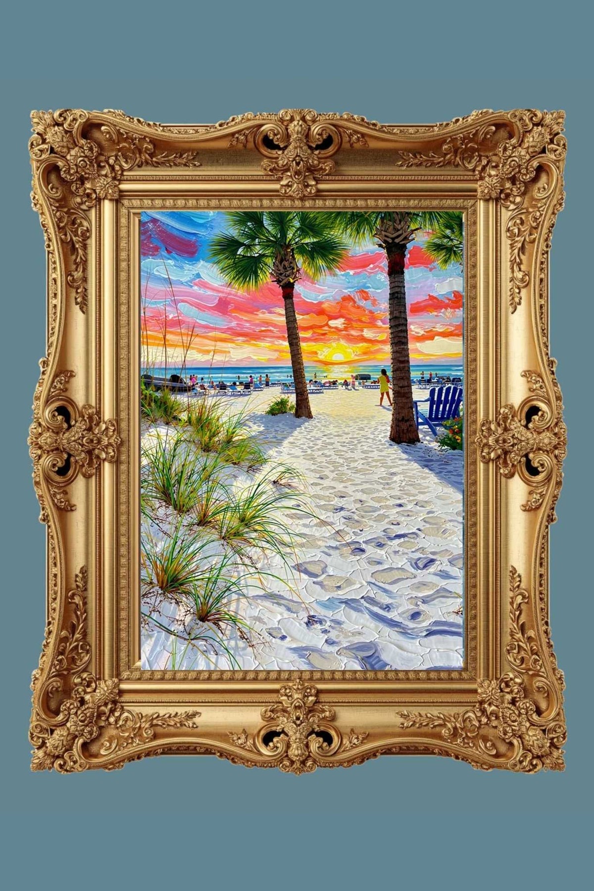 Peaceful Shores | Coastal Beach| Palm Tree Art| Giclee Paper- Wood- Metal- Canvas
