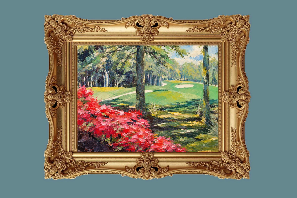 Azaleas Along the Fairway | Southern Golf Course Art | Giclée Paper • Wood • Metal • Canvas