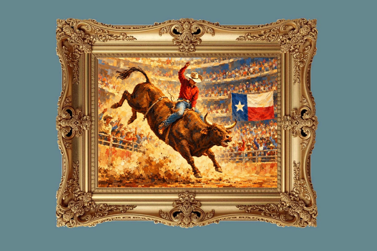 Bull Riding Rodeo Houston| Prints, Canvas, Wood, or Metal Art
