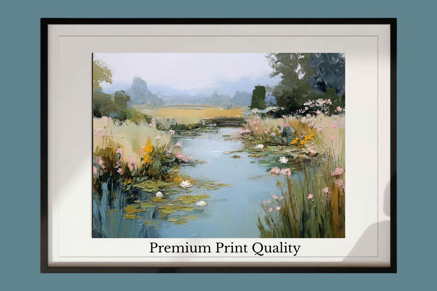 The Lily Pond – Impressionist Water Garden Painting, Lily Pad Pond Wall Art, , Giclee Paper- Wood- Metal- Canvas