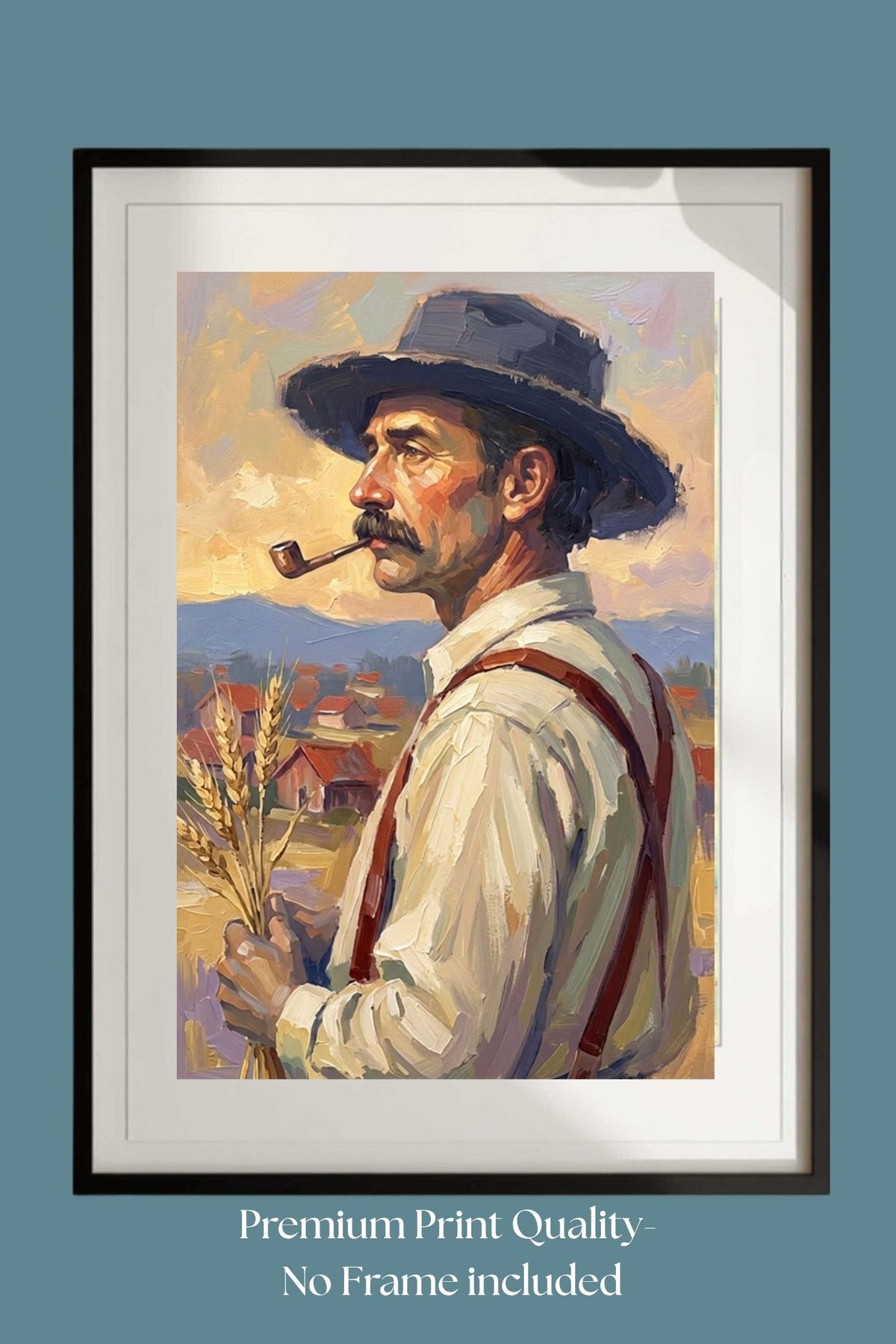 Farmer Man | Vintage Farm Print |Teresa Johnson Rural Wall Art | Harvest Impressionist Print | Giclée Paper • Wood • Metal • Canvas