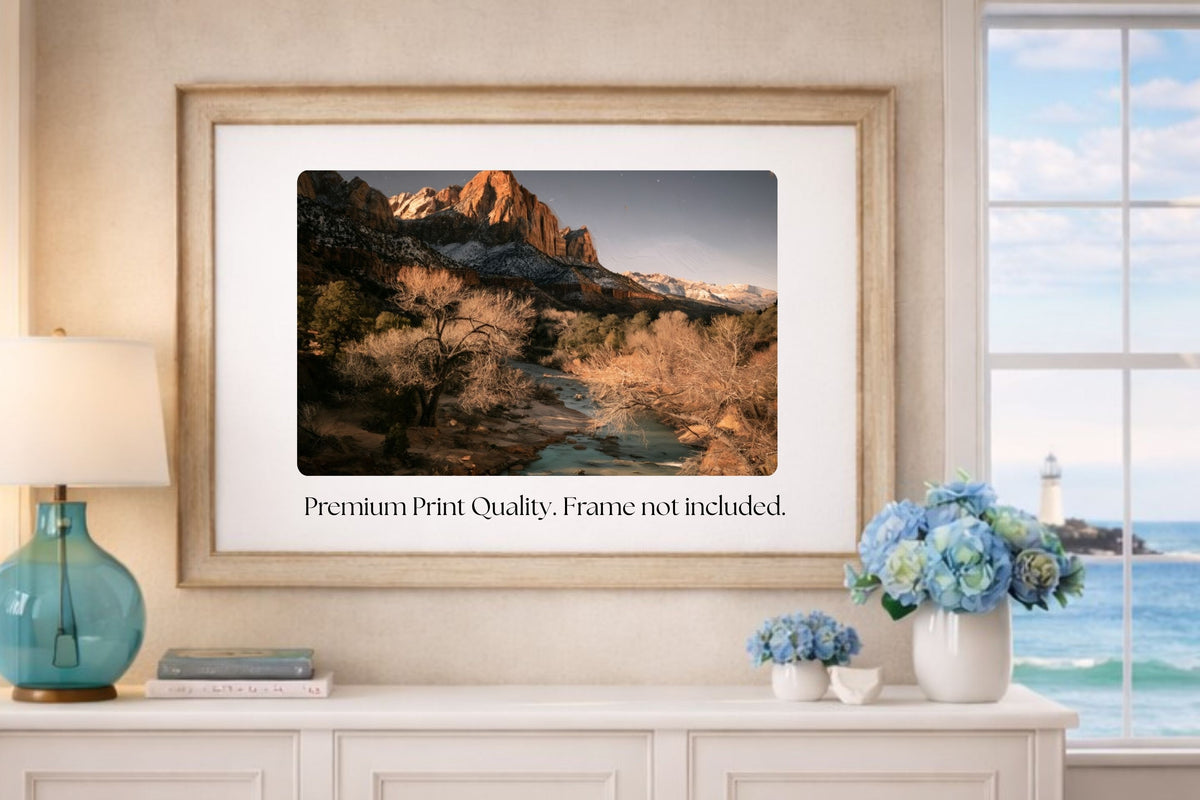 Last Light in Utah | Impressionist Mountain & River Landscape | Giclée Paper • Wood • Metal • Canvas