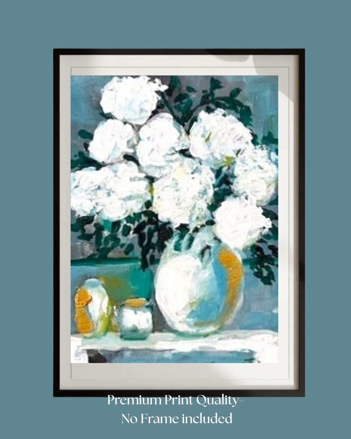 White Hydrangeas Floral Arrangement | Original Floral Art | Giclée Paper • Wood • Metal • Canvas