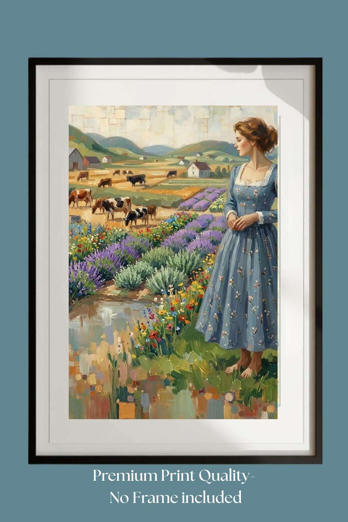 Farm Wildflowers and Pastures | Vintage Farm Landscape Art | Giclée Paper • Wood • Metal • Canvas