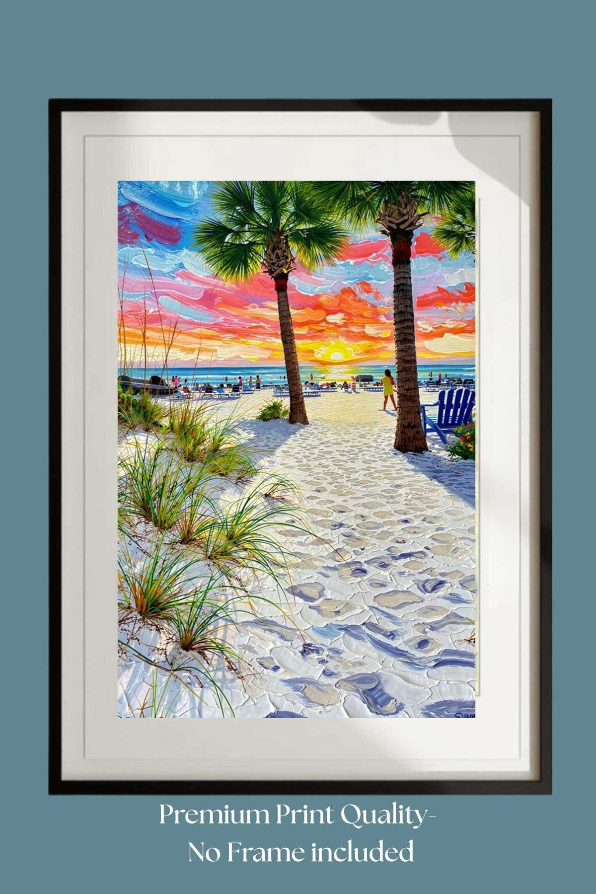 Peaceful Shores | Coastal Beach| Palm Tree Art| Giclee Paper- Wood- Metal- Canvas