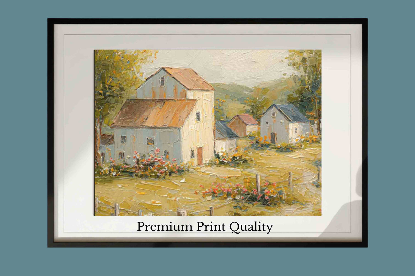 Tuscan Village Farmhouse – Impressionist Italian Country Painting, European Farmhouse Wall Art, Giclée on Canvas, Wood, Metal & Fine Art Paper