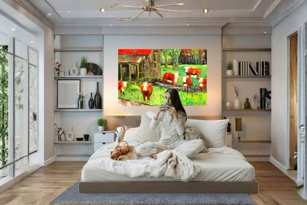 Cows In the Puddles- Giclee Paper- Wood- Metal- Canvas