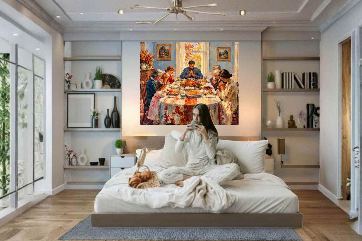 Happy Thanksgiving Give Thanks| Celebrate The Holiday- Giclee Paper- Wood- Metal- Canvas