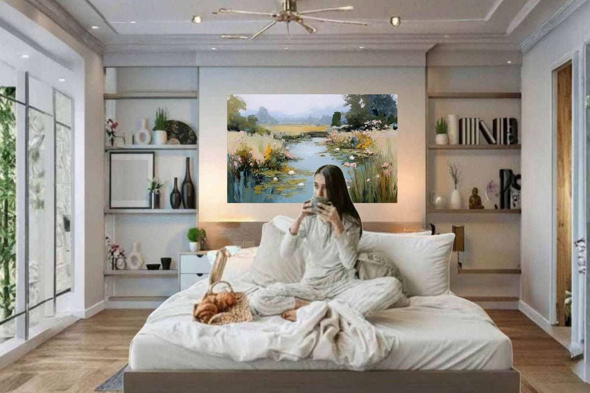 The Lily Pond| Impressionist Print| Water Garden Art| Lily Pad Pond Print| Giclee Paper- Wood- Metal- Canvas