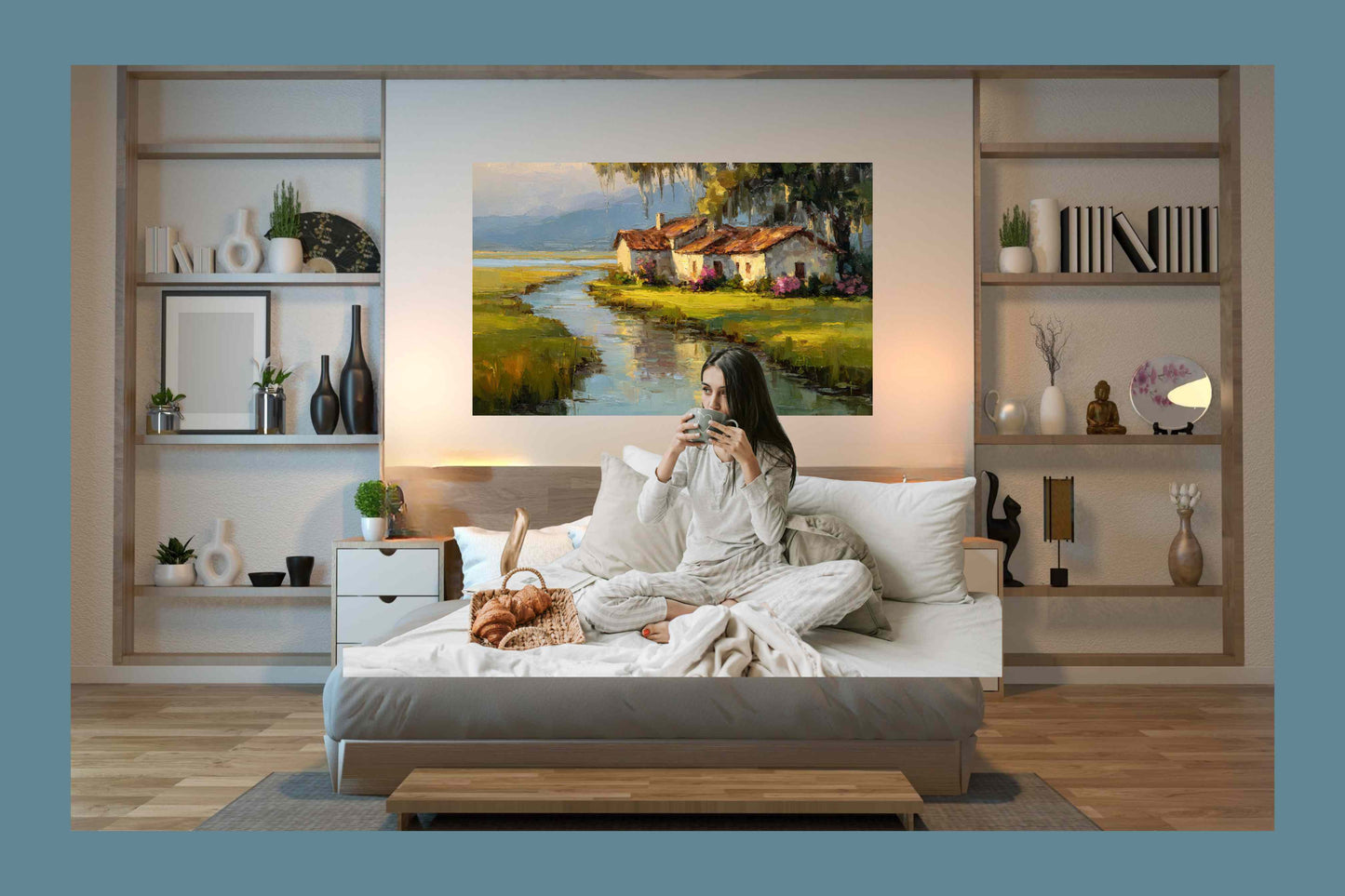 Spanish Moss Cottage – Impressionist Lowcountry Marsh Painting, Southern Coastal Wall Art, Giclée on Canvas, Wood, Metal & Fine Art Paper