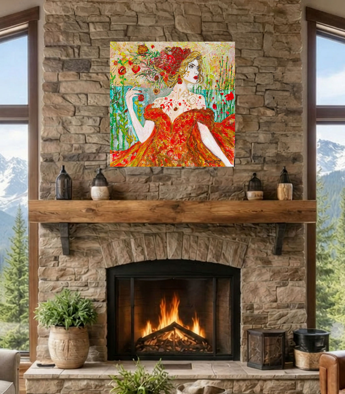 Autumn Queen. Strong Woman Art| Giclee Paper- Wood- Metal- Canvas