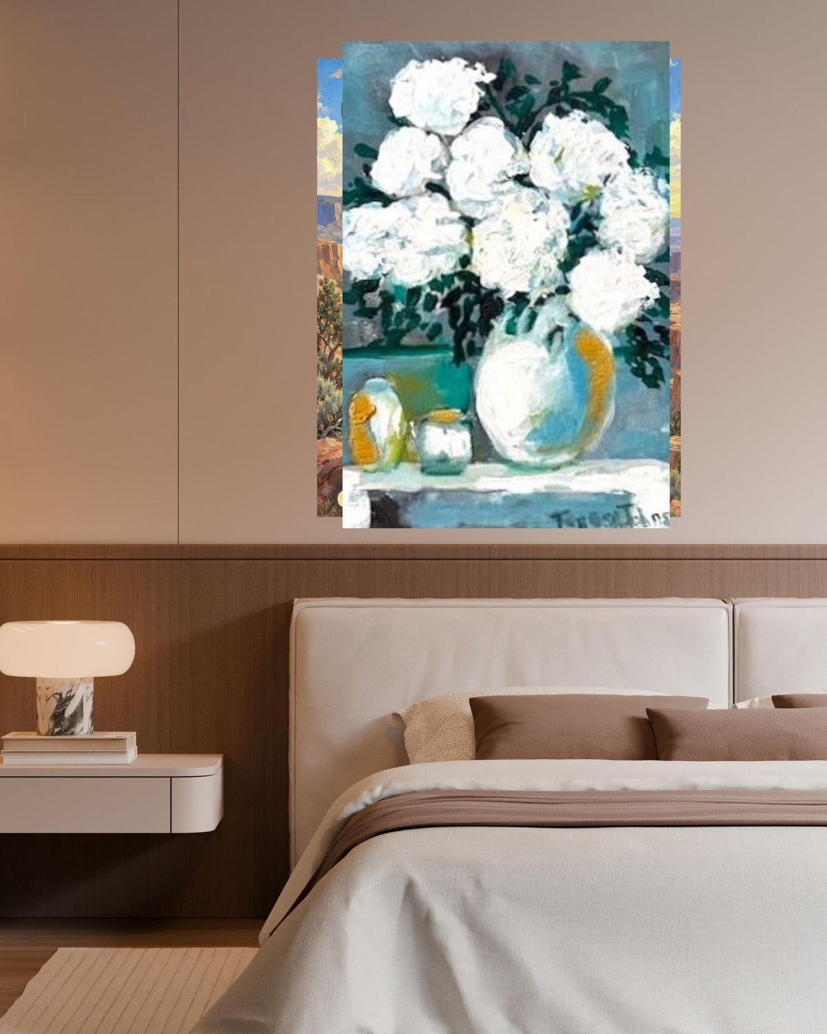 White Hydrangeas Floral Arrangement | Original Floral Art | Giclée Paper • Wood • Metal • Canvas
