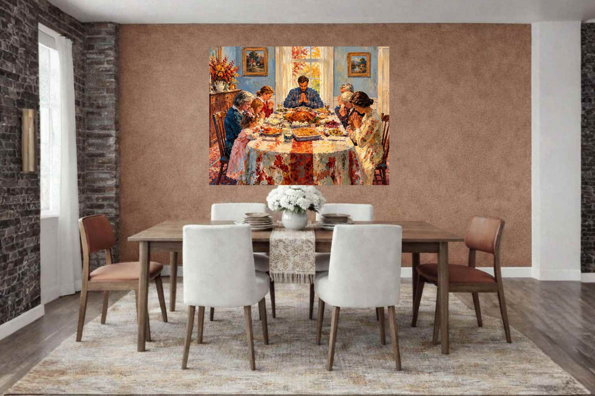 Happy Thanksgiving Give Thanks| Celebrate The Holiday- Giclee Paper- Wood- Metal- Canvas