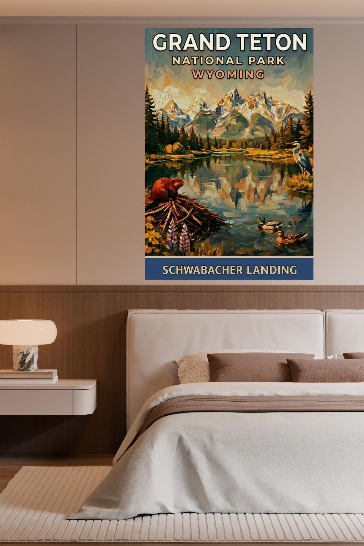 Schwabacher Landing| Grand Teton Mountain| Impressionist Print| Giclee Paper- Wood- Metal- Canvas